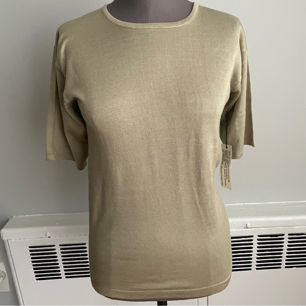 Vintage Henri Bendel short sleeve silk knit top